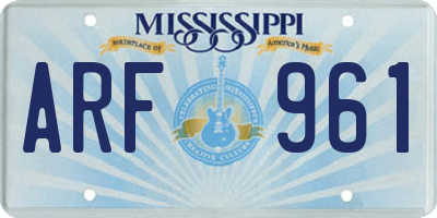 MS license plate ARF961