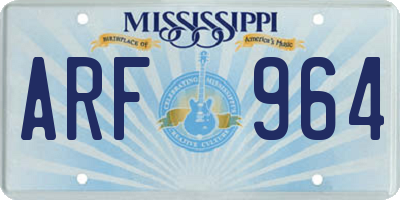 MS license plate ARF964