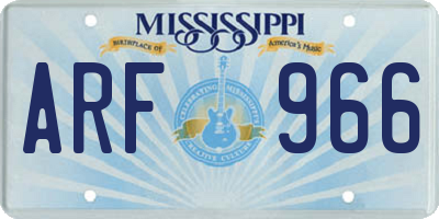 MS license plate ARF966
