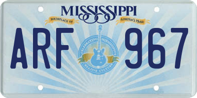 MS license plate ARF967