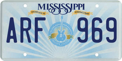MS license plate ARF969