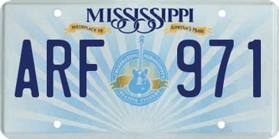 MS license plate ARF971
