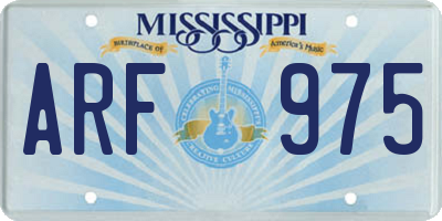 MS license plate ARF975