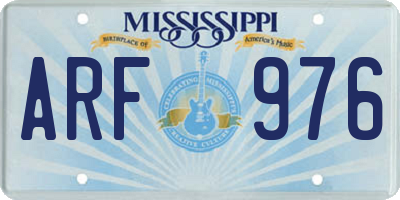 MS license plate ARF976