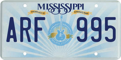 MS license plate ARF995
