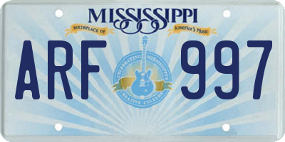 MS license plate ARF997