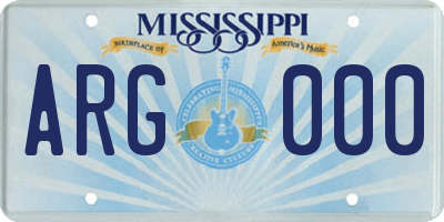 MS license plate ARG000