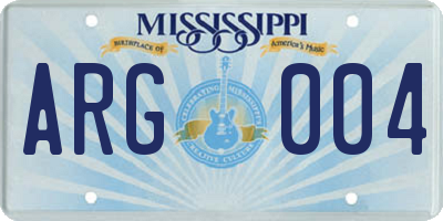 MS license plate ARG004