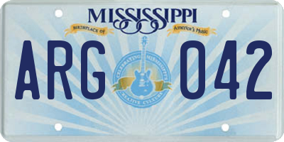 MS license plate ARG042