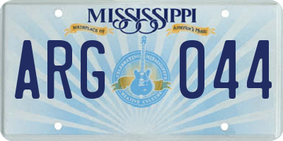 MS license plate ARG044