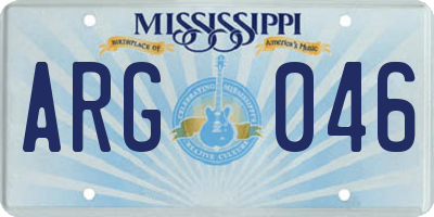 MS license plate ARG046