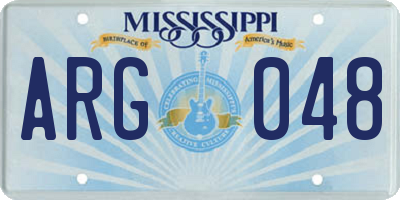 MS license plate ARG048