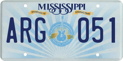 MS license plate ARG051