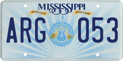 MS license plate ARG053