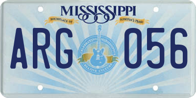 MS license plate ARG056