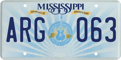 MS license plate ARG063