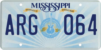 MS license plate ARG064