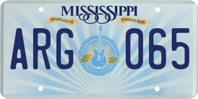 MS license plate ARG065