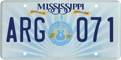 MS license plate ARG071