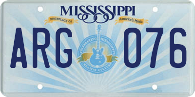 MS license plate ARG076