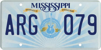 MS license plate ARG079