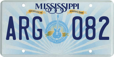 MS license plate ARG082