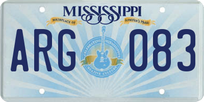 MS license plate ARG083
