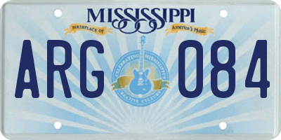 MS license plate ARG084