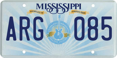 MS license plate ARG085