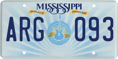 MS license plate ARG093