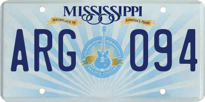 MS license plate ARG094