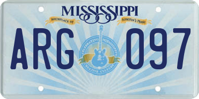 MS license plate ARG097