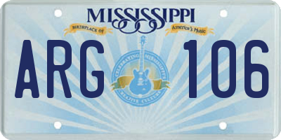 MS license plate ARG106