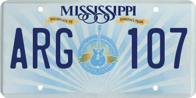 MS license plate ARG107