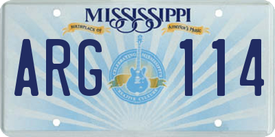 MS license plate ARG114