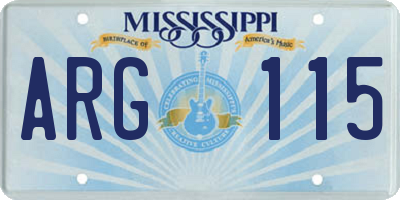 MS license plate ARG115