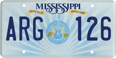 MS license plate ARG126