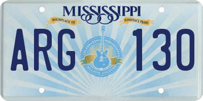 MS license plate ARG130
