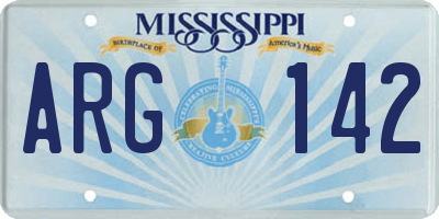 MS license plate ARG142