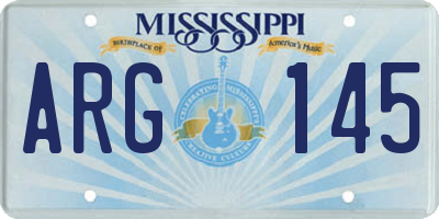 MS license plate ARG145