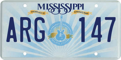MS license plate ARG147