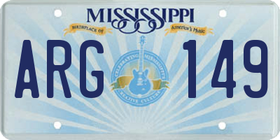 MS license plate ARG149