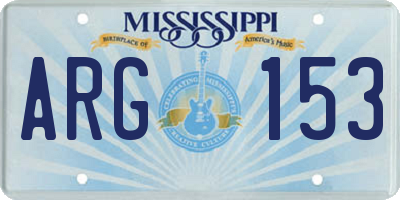 MS license plate ARG153