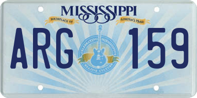 MS license plate ARG159