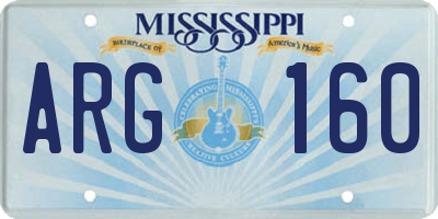 MS license plate ARG160