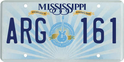 MS license plate ARG161