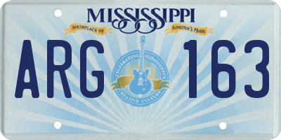 MS license plate ARG163