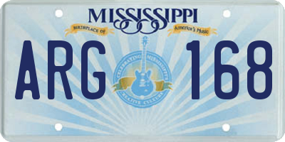 MS license plate ARG168