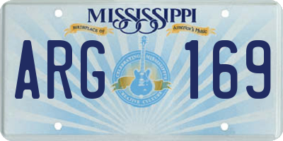 MS license plate ARG169
