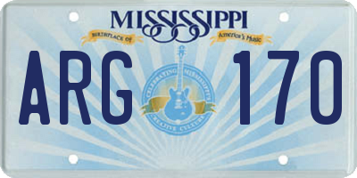 MS license plate ARG170